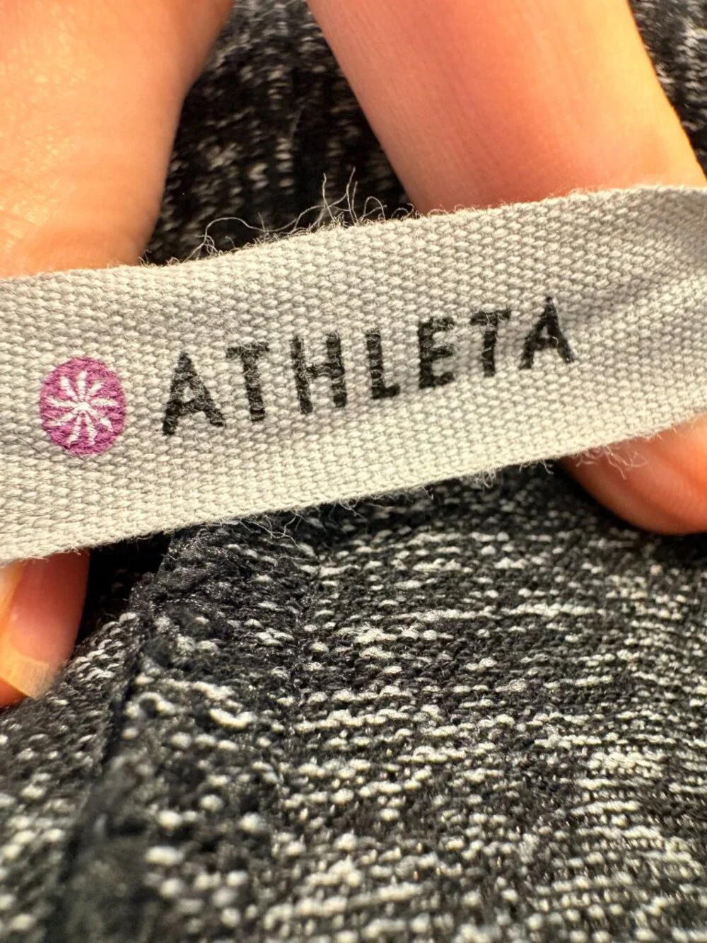 Athleta Luxe Pose Wrap Black Gray Marled Open Cardigan Size Small